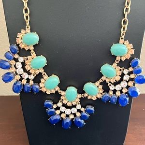 NEW Morgan Ashleigh Blue Combo Statement Necklace Costume Jewelry